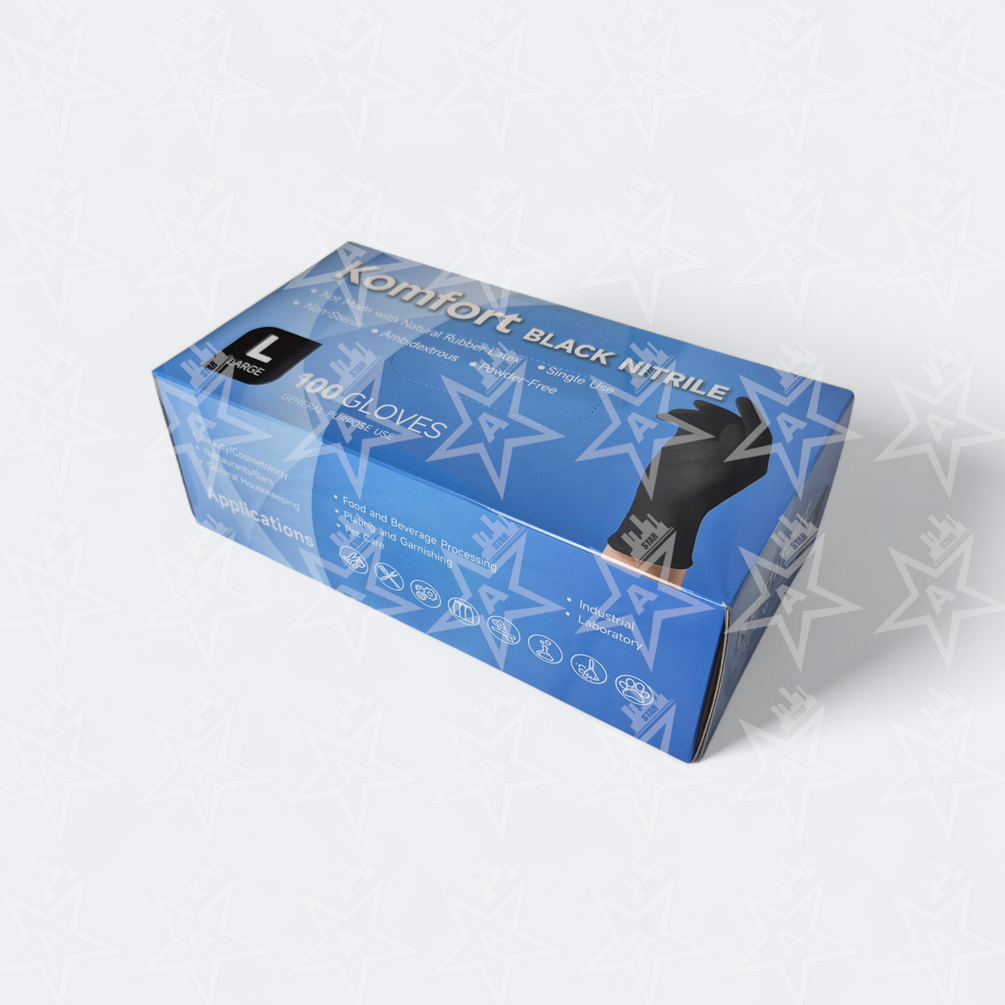 Komfort Black Nitrile Gloves 6MIL, 100pc (Available In Multiple Sizes)