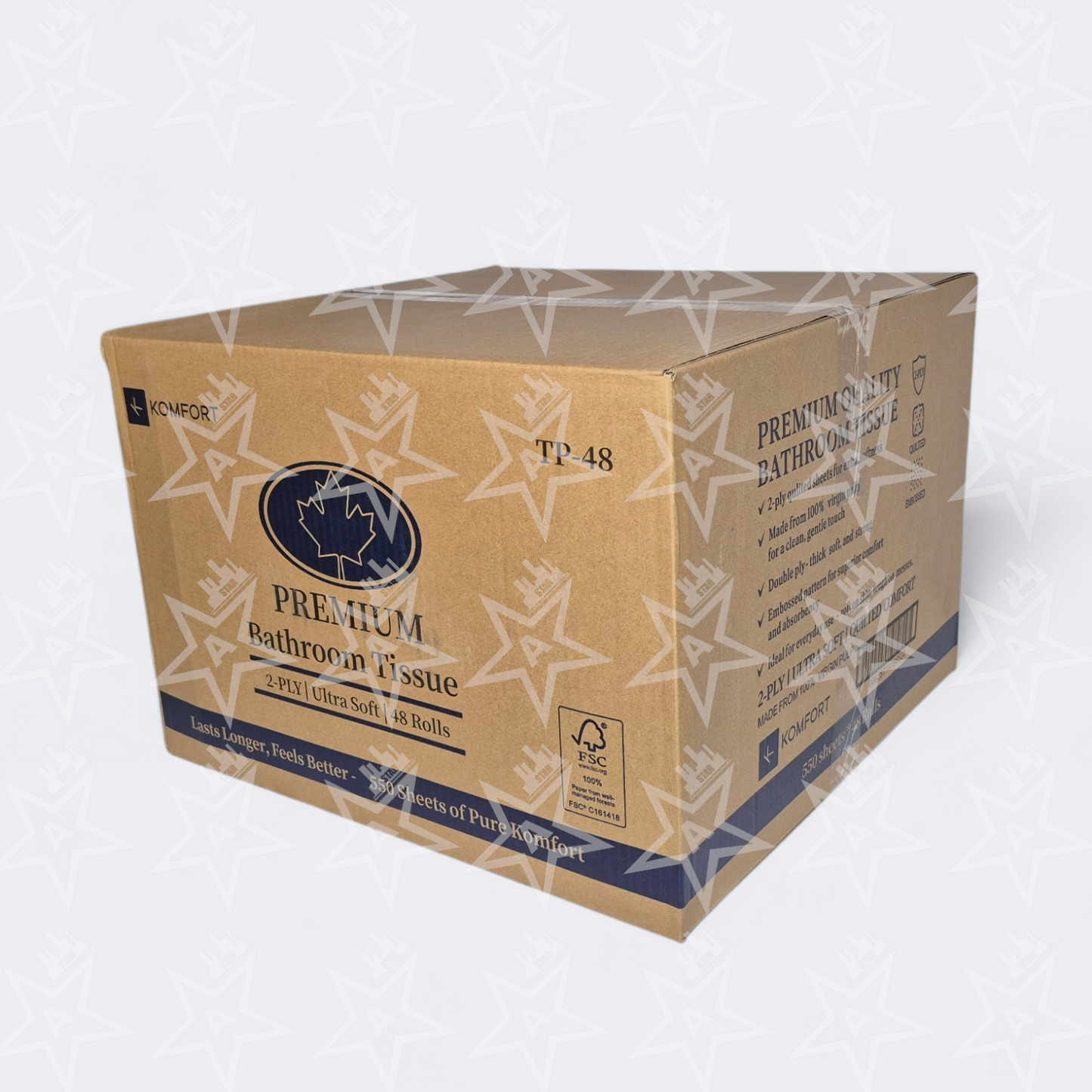 Komfort Bathroom Tissue 2 Ply (48 Rolls, 550 Sheets)