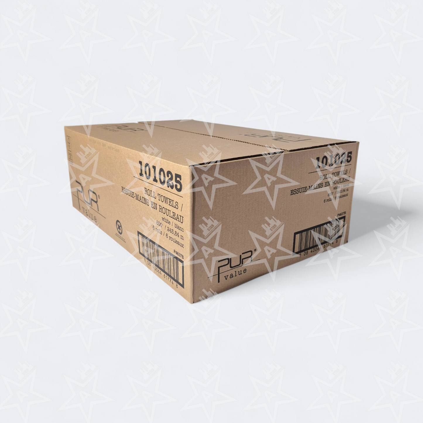 PUR Value Paper Towel Rolls 800′, Standard, White (6 Rolls Per Case)