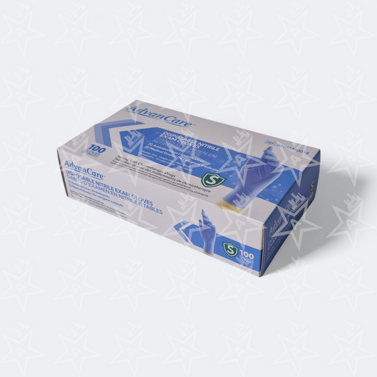 Advancare 4MIL Blue Nitrile Gloves (Available In Multiple Sizes)