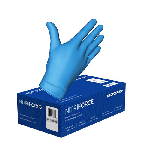 NitriForce Blue 5 Gram Nitrile Disposable Gloves, 100pc (S, M, L, XL)