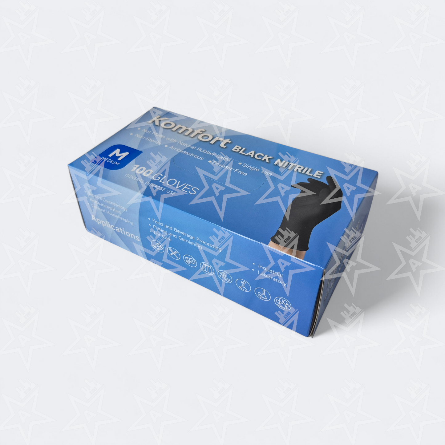 Komfort Black Nitrile Gloves 6MIL, 100pc (Available In Multiple Sizes)