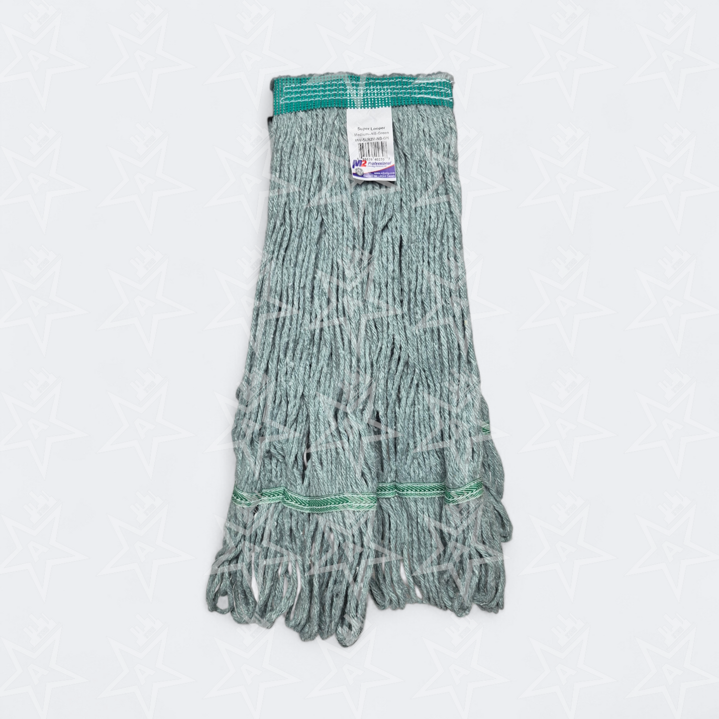 M2 Professional Super Looper Narrow Band Loop-End Wet Mop Green, 20oz