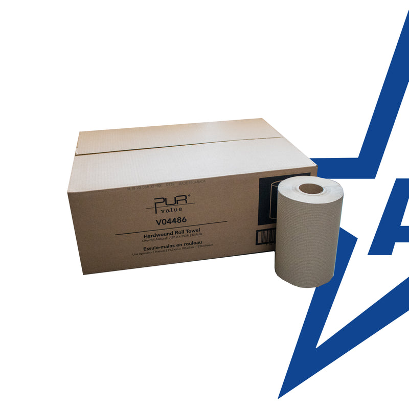 PUR Value Paper Towel Rolls 350′, Standard, Kraft (12 Rolls Per Case)