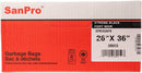 SANPRO 26"x 36" Strong Black Garbage Bags (200 per case)