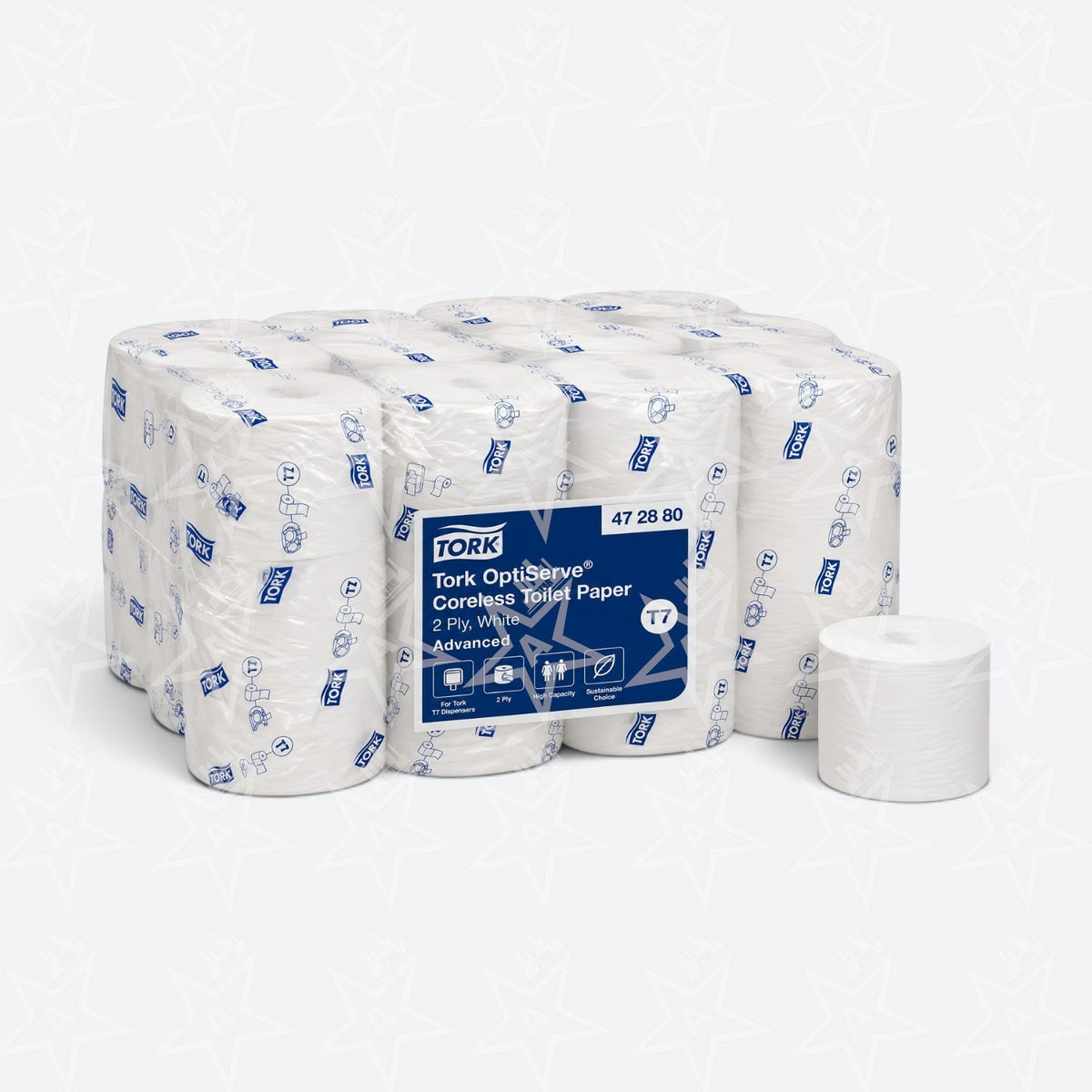 Tork SCA Tork OptiServe 2 Ply Coreless Toilet Paper 1000 Sheet (36 Rolls Per Case)