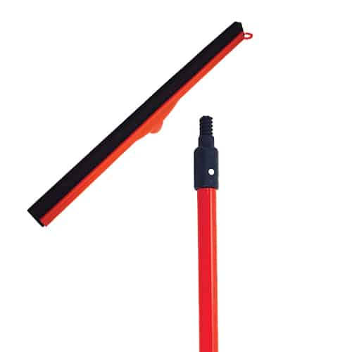 Globe 22″ Plastic Double Moss Squeegee, Red (With 60″ Handle)