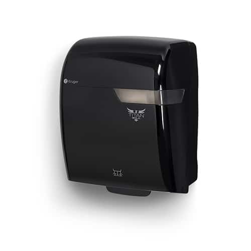 Kruger Titan Bold Smooth-Cut Roll Towel Dispenser (Black)