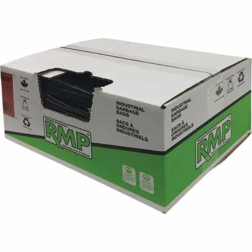 RMP 26×36 Regular Black Garbage Bags (250 Per Case)