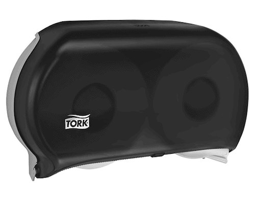 Tork Twin Jumbo Bath Tissue Roll Dispenser, 9 Inch (Smoke)